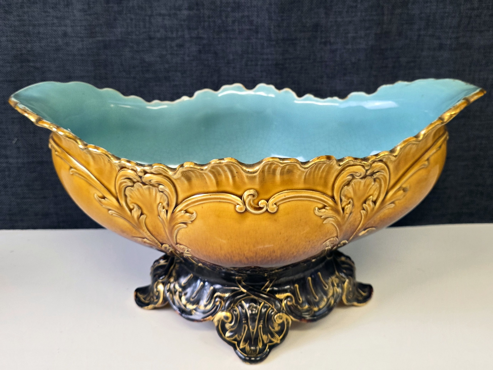 A French Majolica Cache-pot A French Majolica Cache-pot